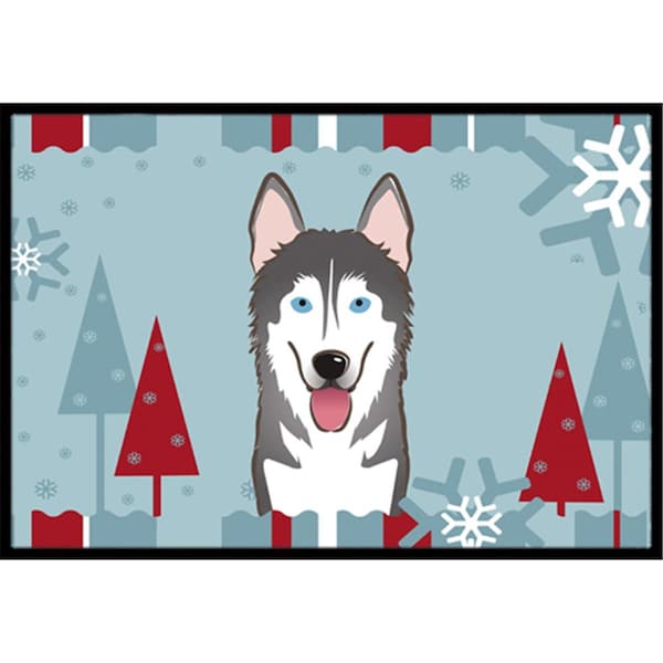 Jensendistributionservices Winter Holiday Alaskan Malamute Indoor & Outdoor Mat, 24 x 36 in. MI2556725 - main